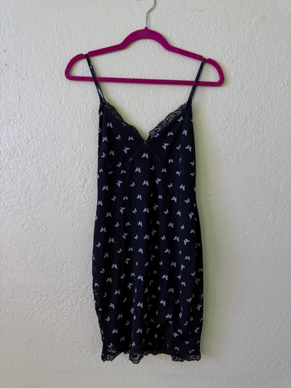 Wild Fable Black Slip Dress with White Butterfly Print